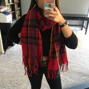 Target Merona red plaid scarf